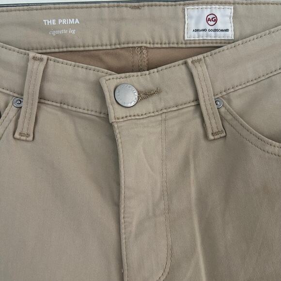 AG Adriano Goldschmidt Pants The Prima Mid Rise Cigarette SZ26R Tan - Picture 6 of 10